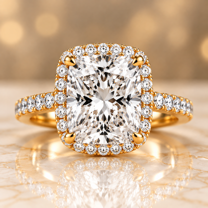 Cushion-Cut Hidden Halo / Pavé