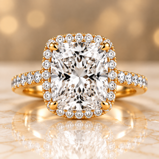 Cushion-Cut Hidden Halo / Pavé