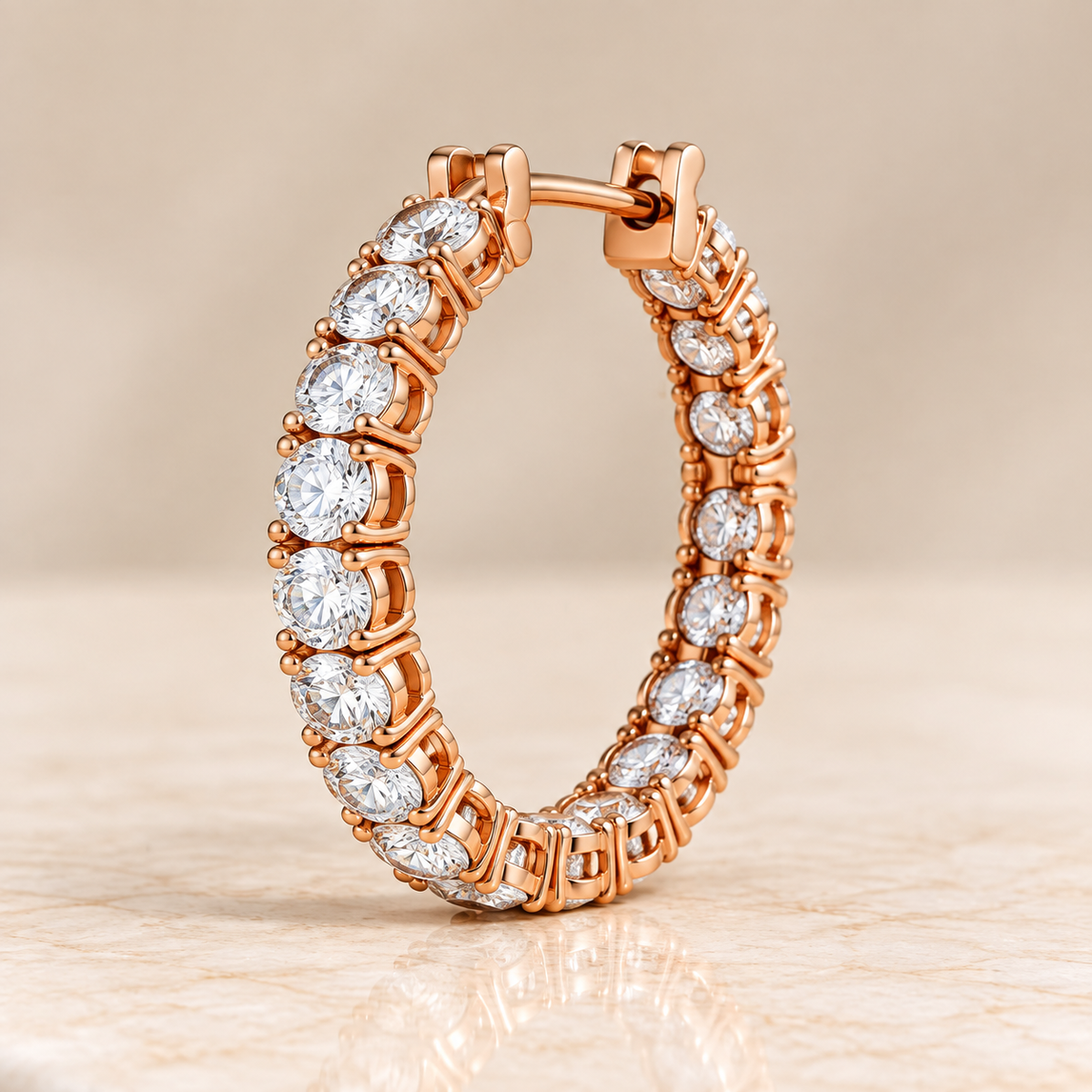 Inside-Out Double-Row Diamond Hoops