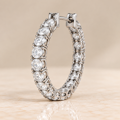 Inside-Out Double-Row Diamond Hoops