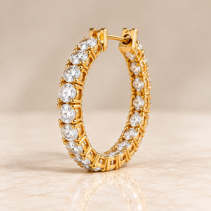 Inside-Out Double-Row Diamond Hoops
