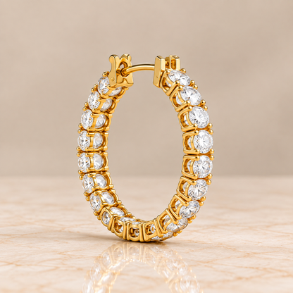 Inside-Out Double-Row Diamond Hoops