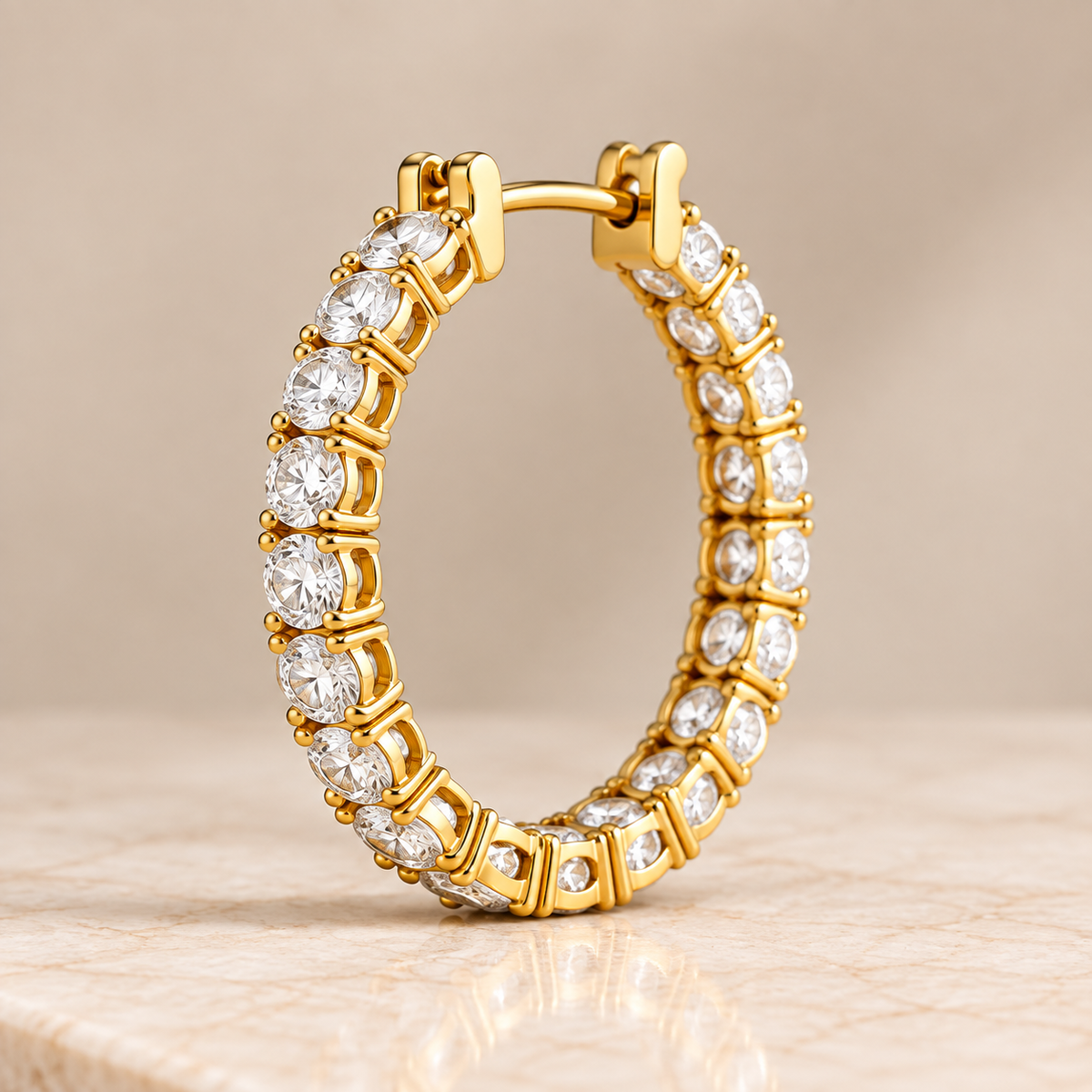 Inside-Out Double-Row Diamond Hoops
