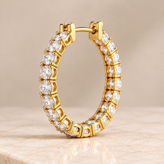 Inside-Out Double-Row Diamond Hoops
