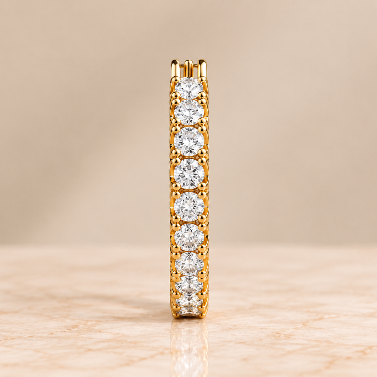 Inside-Out Double-Row Diamond Hoops