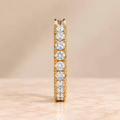 Inside-Out Double-Row Diamond Hoops