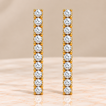 Diamond Linear Drop Earrings