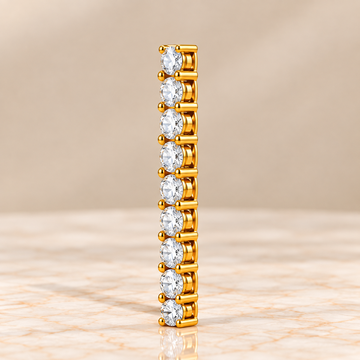 Diamond Linear Drop Earrings