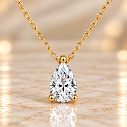 Diamond Pear Pendant Necklace
