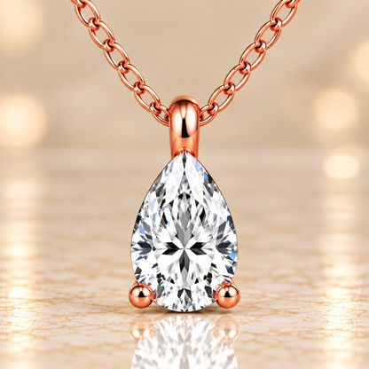 Diamond Pear Pendant Necklace
