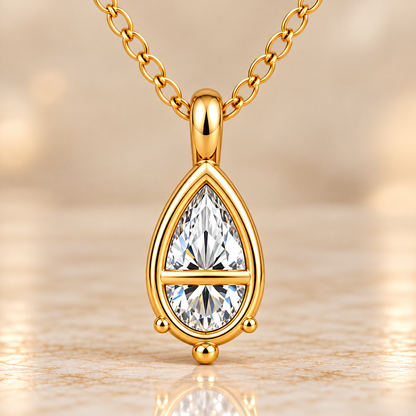 Diamond Pear Pendant Necklace