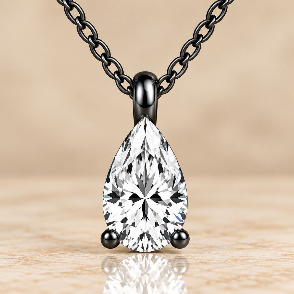Diamond Pear Pendant Necklace