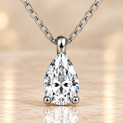 Diamond Pear Pendant Necklace