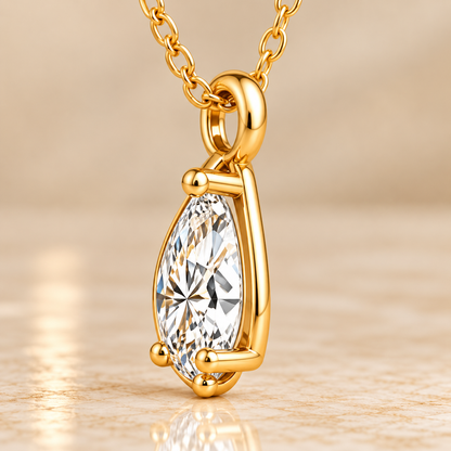 Diamond Pear Pendant Necklace
