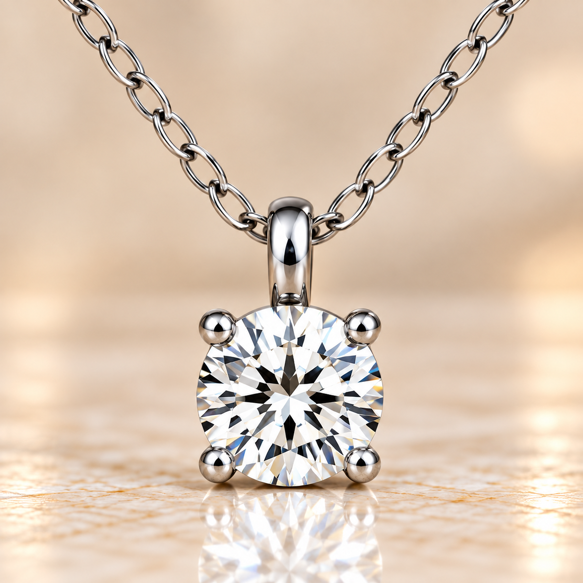 Diamond Solitaire Pendant Necklace