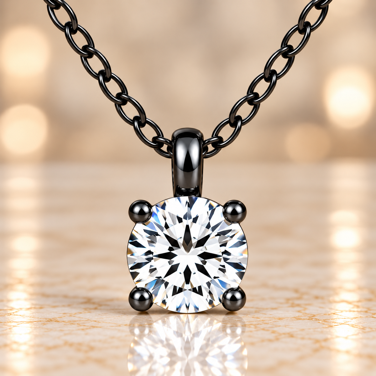 Diamond Solitaire Pendant Necklace