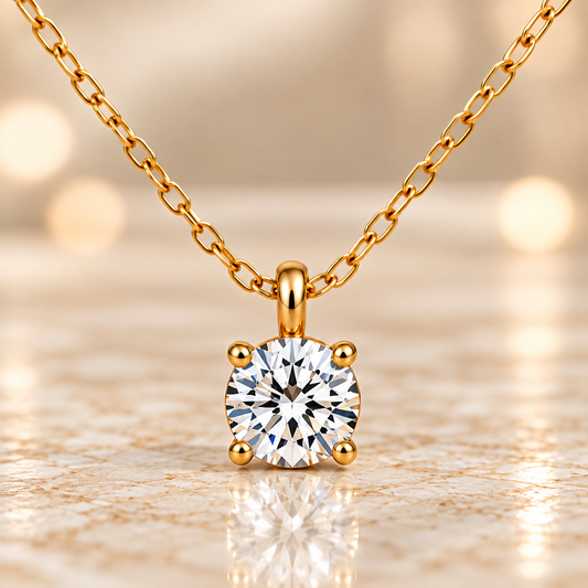 Diamond Solitaire Pendant Necklace