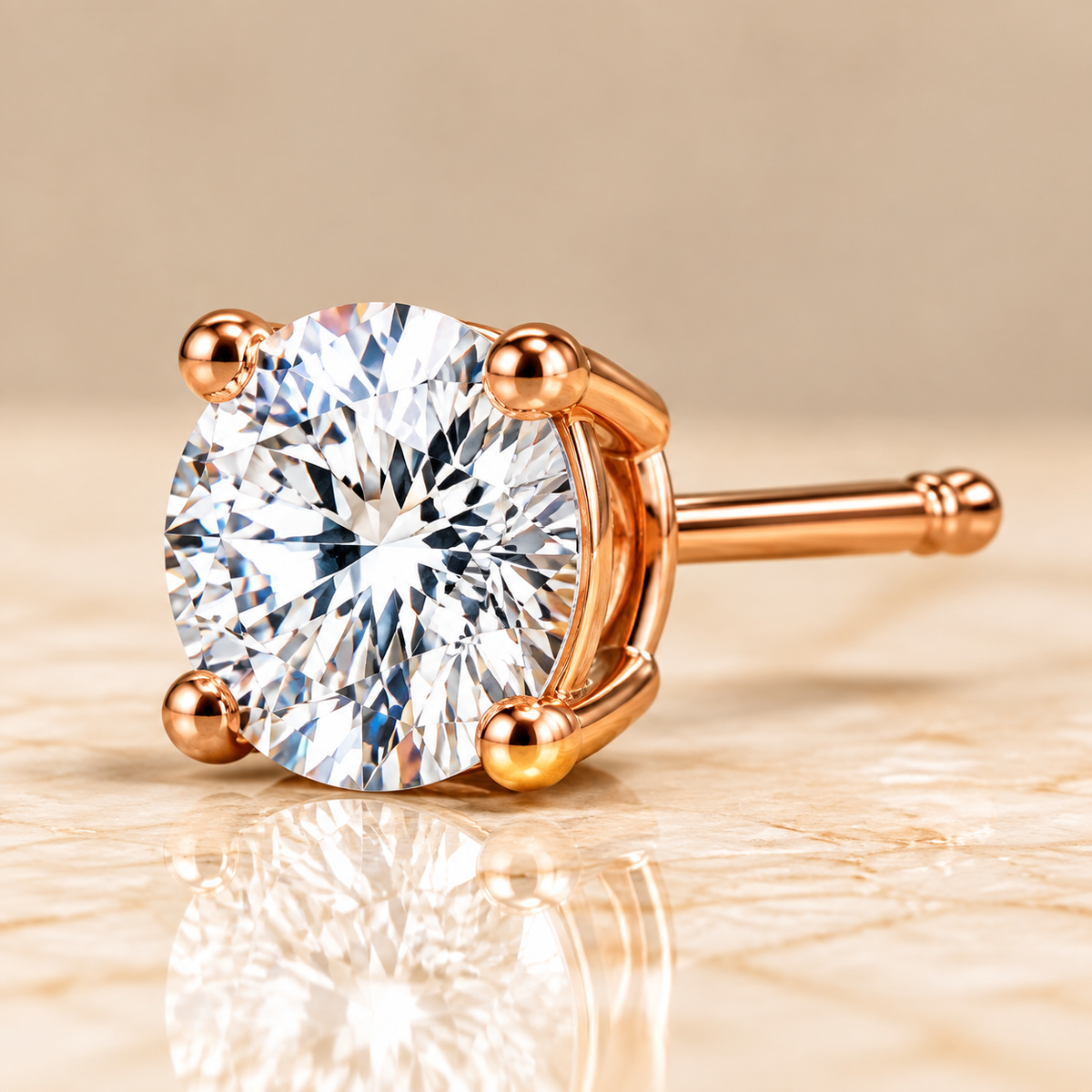 Classic Round Diamond Solitaire Studs