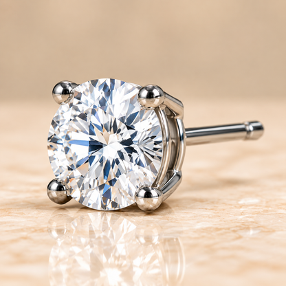Classic Round Diamond Solitaire Studs