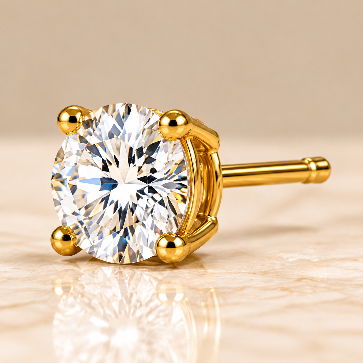 Classic Round Diamond Solitaire Studs