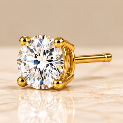 Classic Round Diamond Solitaire Studs