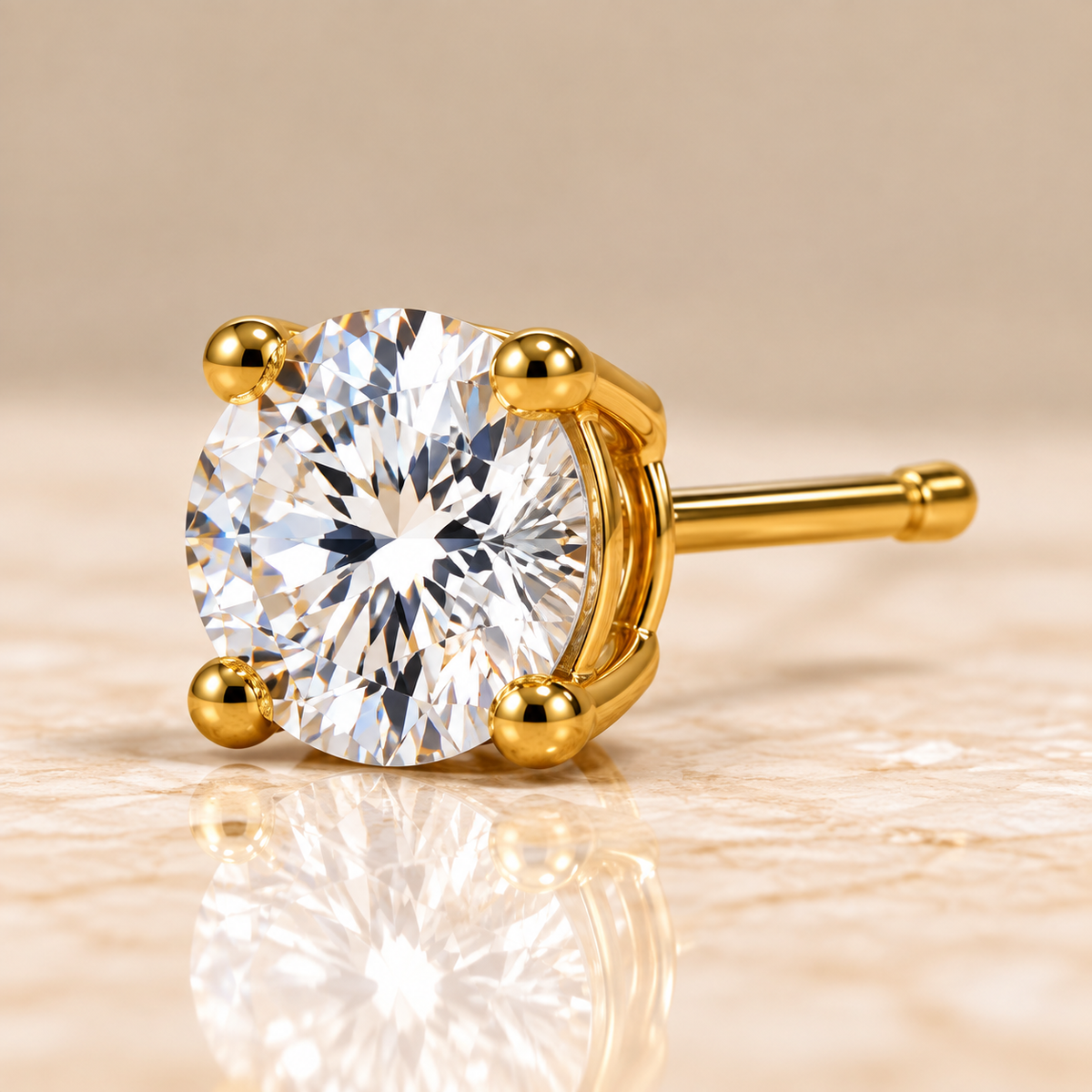 Classic Round Diamond Solitaire Studs