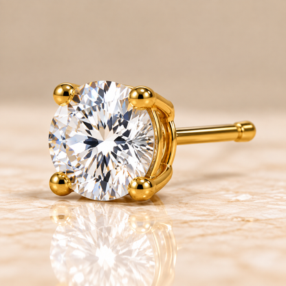 Classic Round Diamond Solitaire Studs
