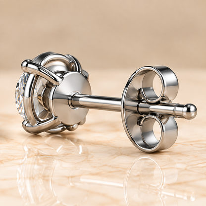 Classic Round Diamond Solitaire Studs