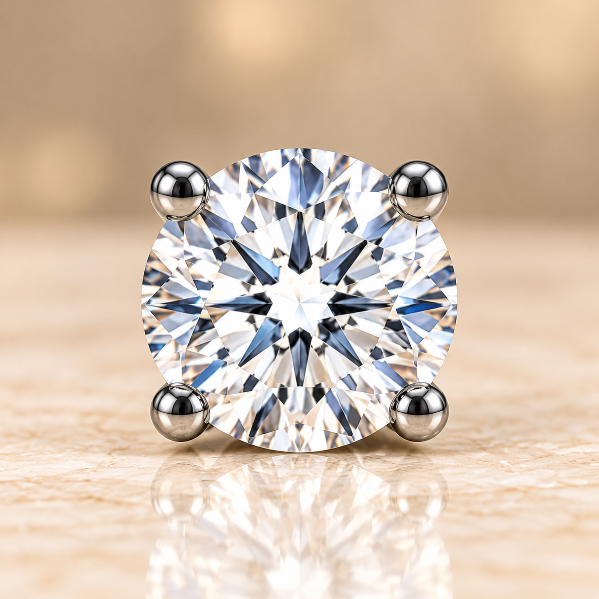 Classic Round Diamond Solitaire Studs
