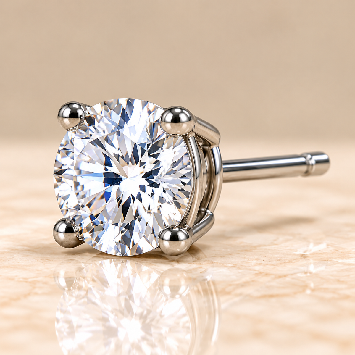 Classic Round Diamond Solitaire Studs