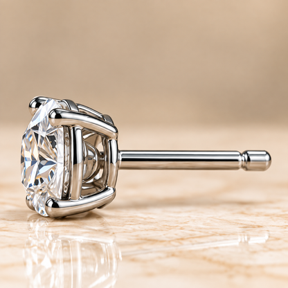 Classic Round Diamond Solitaire Studs