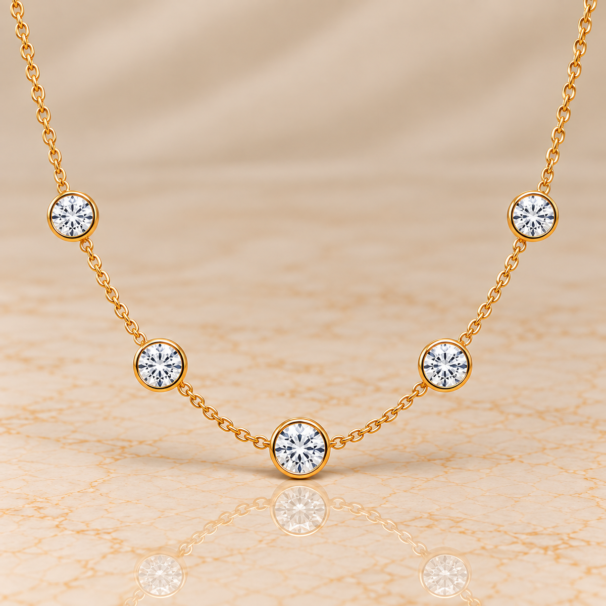Rivière Diamond Station Necklace