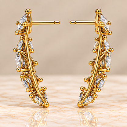 Marquise & Pear Diamond Ear Climbers