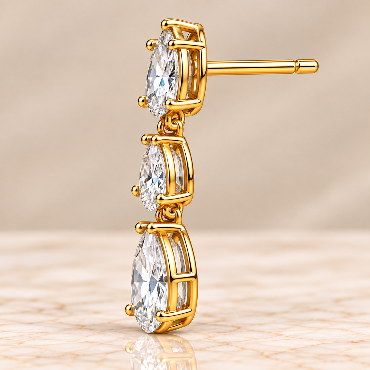 Marquise & Pear Diamond Ear Climbers
