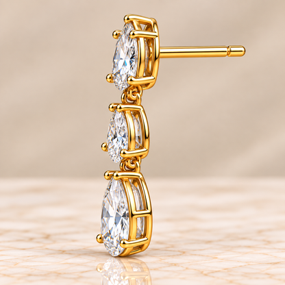 Marquise & Pear Diamond Ear Climbers