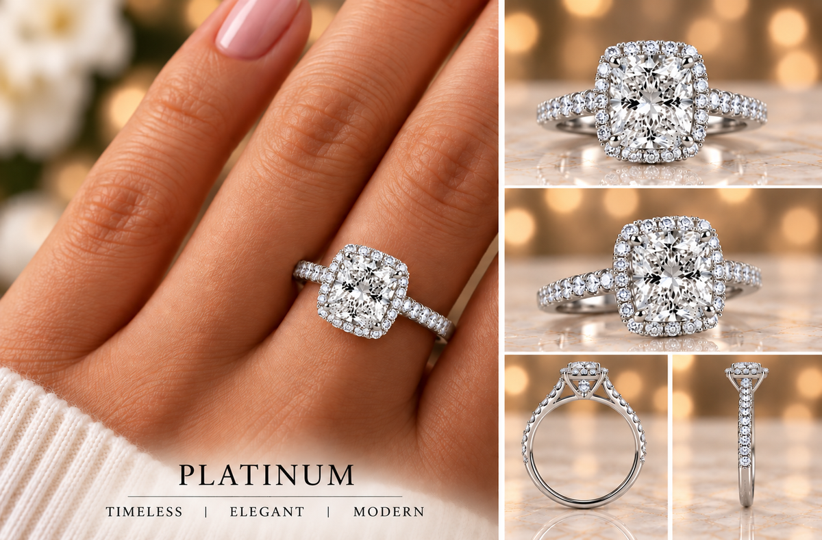 Cushion-Cut Hidden Halo / Pavé