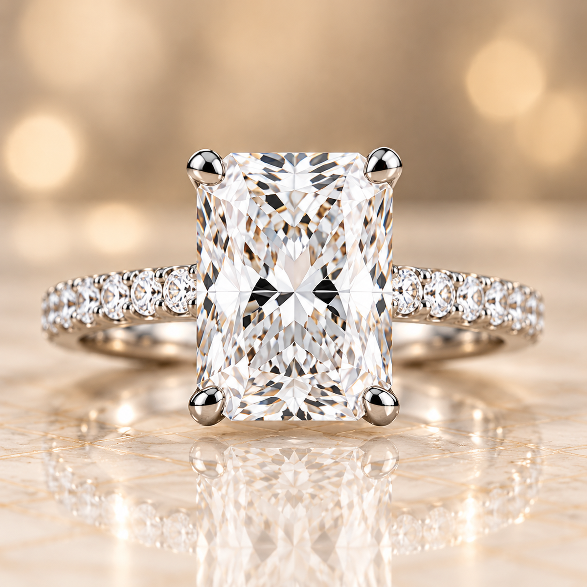 Radiant-Cut Hidden Halo / Pavé