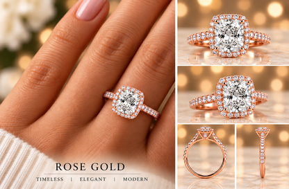 Cushion-Cut Hidden Halo / Pavé