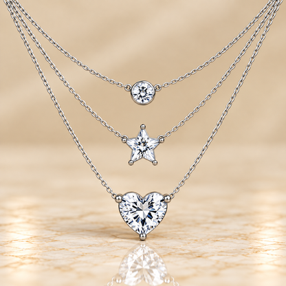 Triple Layer Diamond Necklace