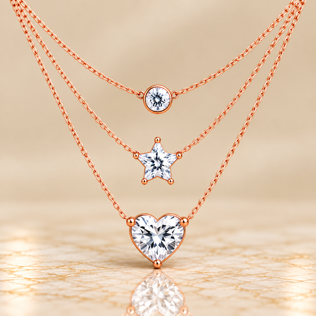 Triple Layer Diamond Necklace