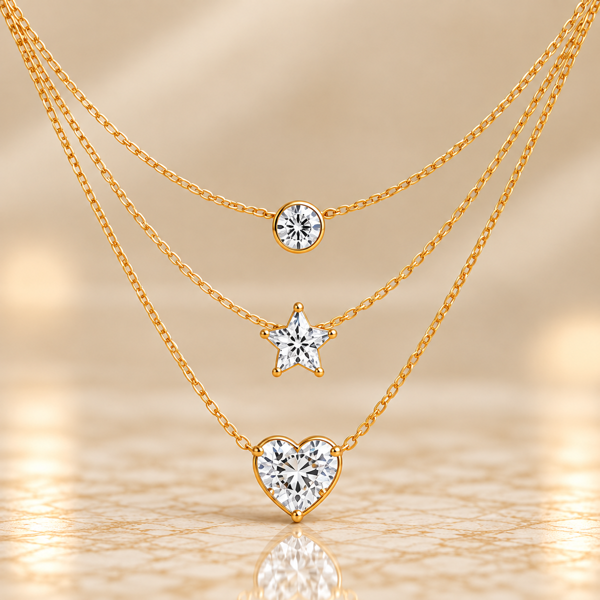 Triple Layer Diamond Necklace