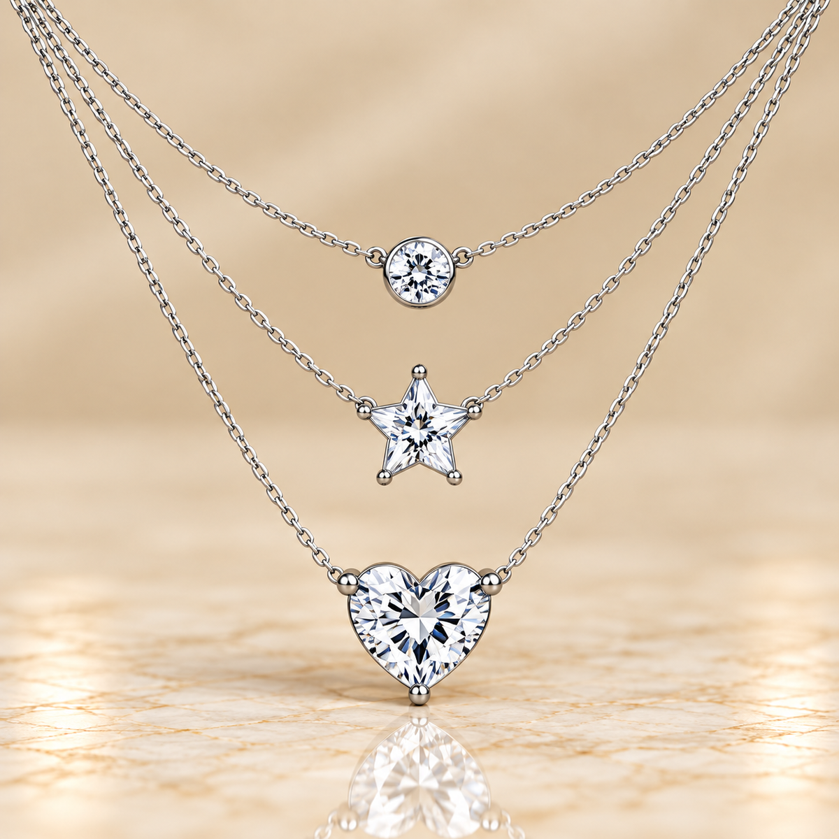 Triple Layer Diamond Necklace