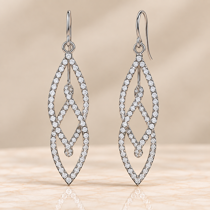 Twisted Openwork Diamond Drop Earrings