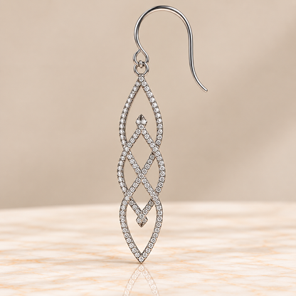 Twisted Openwork Diamond Drop Earrings