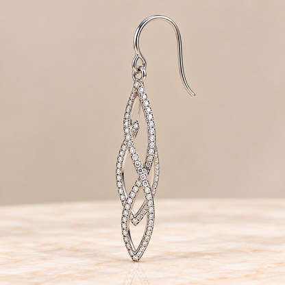 Twisted Openwork Diamond Drop Earrings