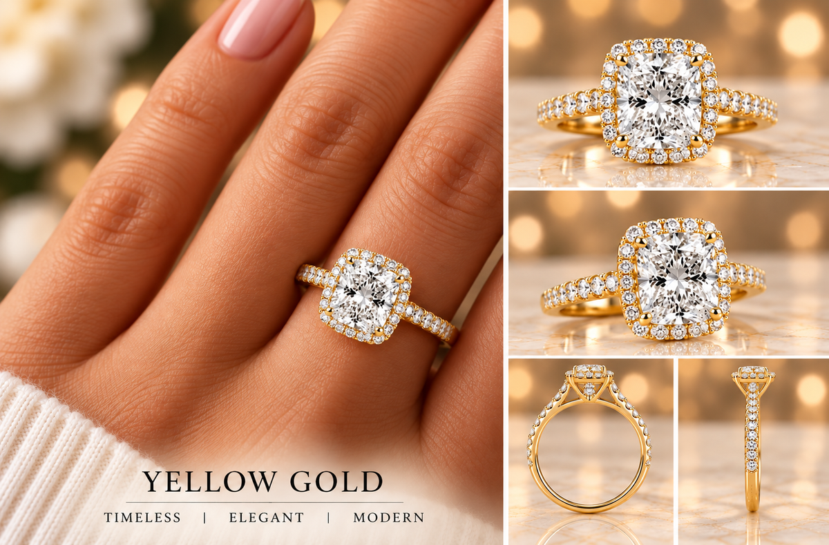 Cushion-Cut Hidden Halo / Pavé