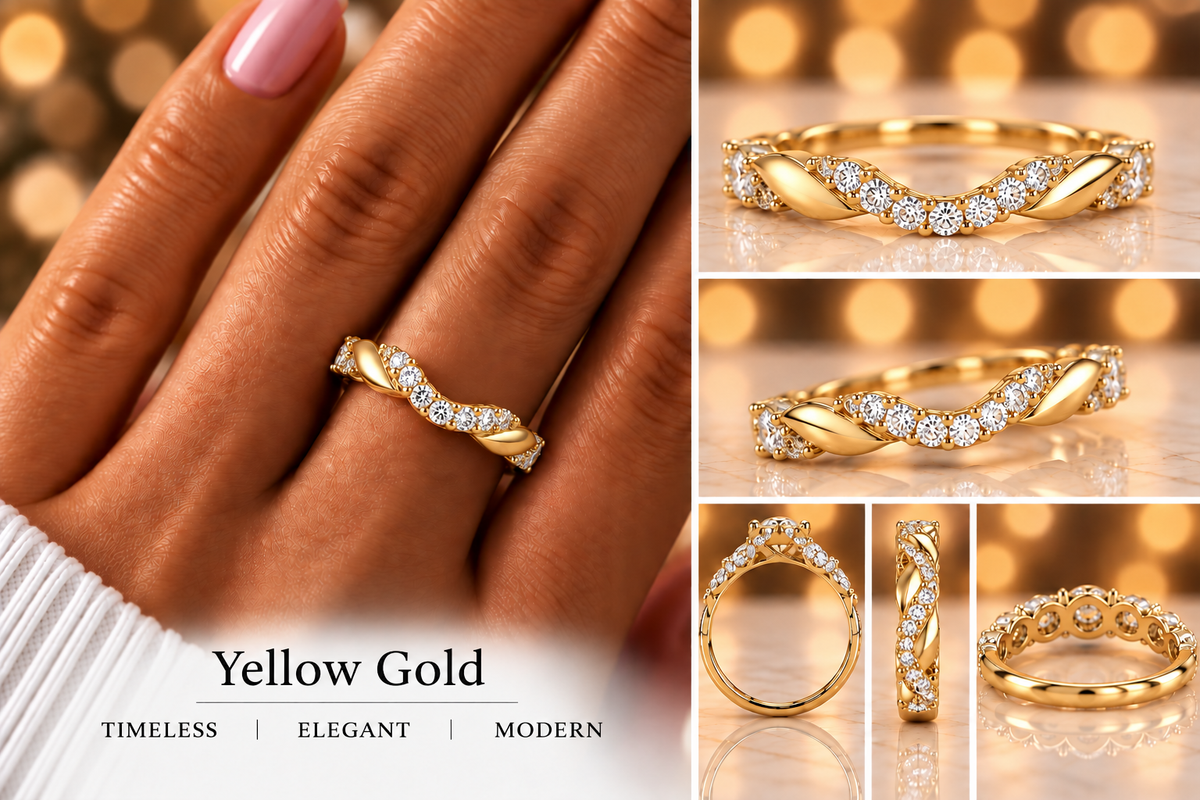 Étreinte Twisted Diamond Band