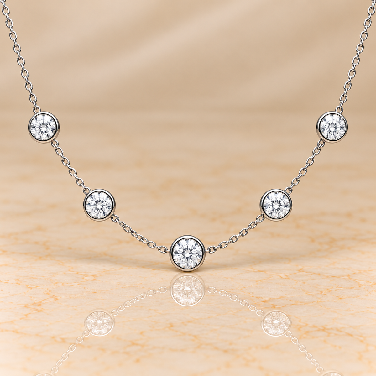Rivière Diamond Station Necklace